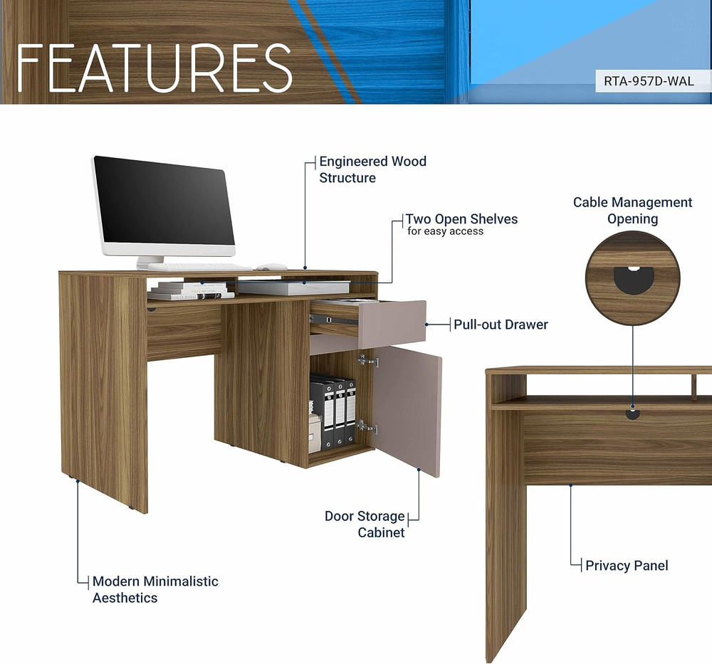 Stylish Home Office Workstation with Ample Storage Solutions