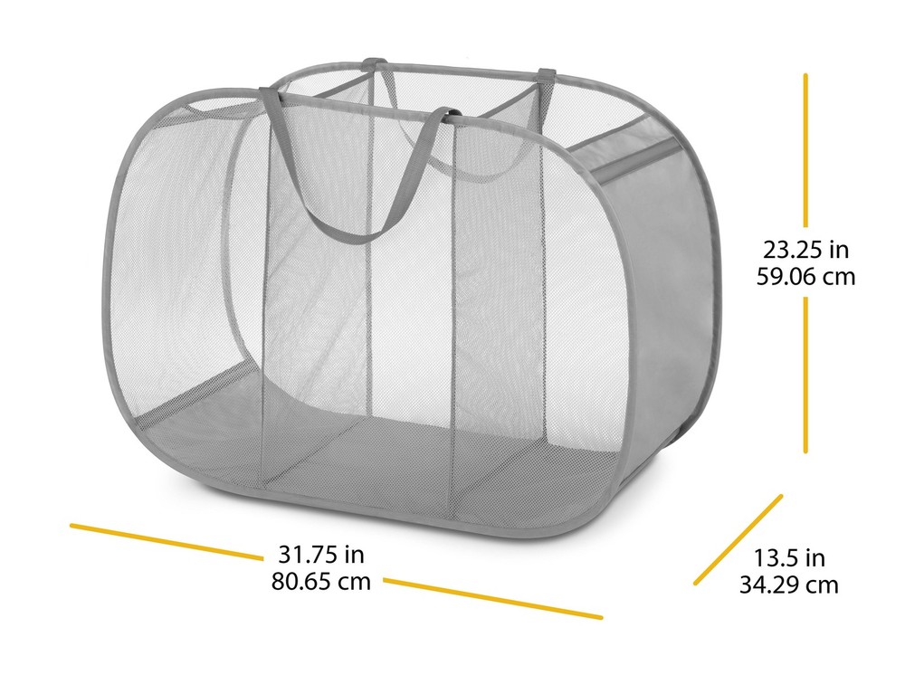 Whitmor Polyester Mesh & Fold Laundry Sorter - Paloma Gray - for Adults