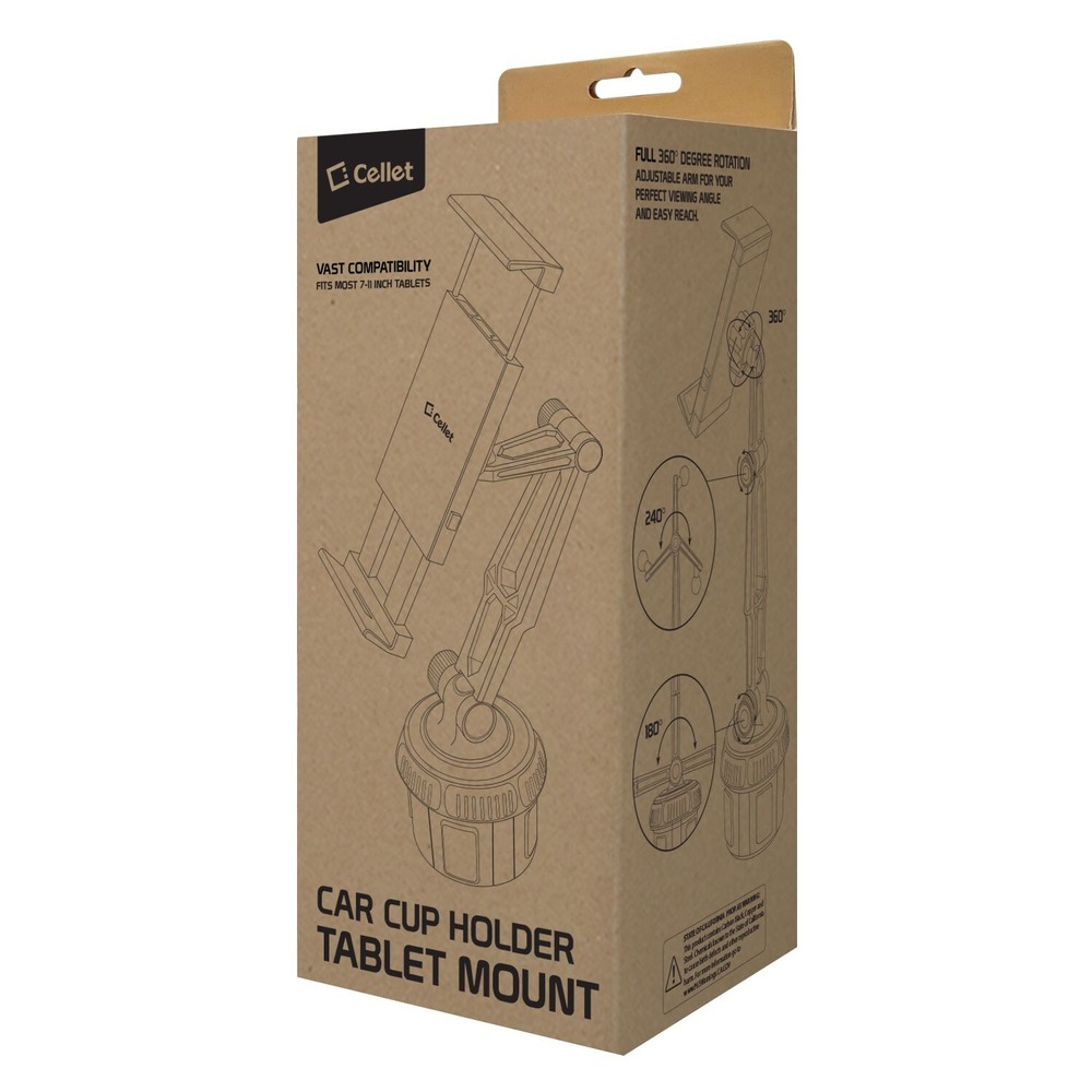 Car Cup Holder Phone Mount Compatible with iPhones, iPad, mini, Tablet, Android