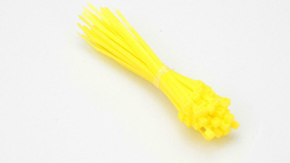 50x Pack Cable Ties Color 100mm 2.5 Cable Organizer Yellow