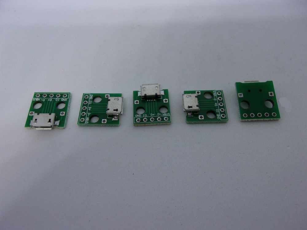 5 Pcs Pack MICRO USB to DIP Adapter 5 Pins Type B Socket PCB Prototype Board Lot
