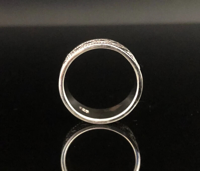 Braided Silver Band Ring 925 Sterling Silver All size