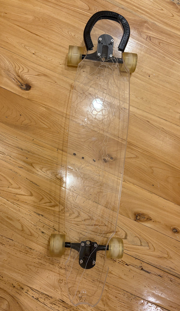 Ghost Longboard Skeleton Fingers Art