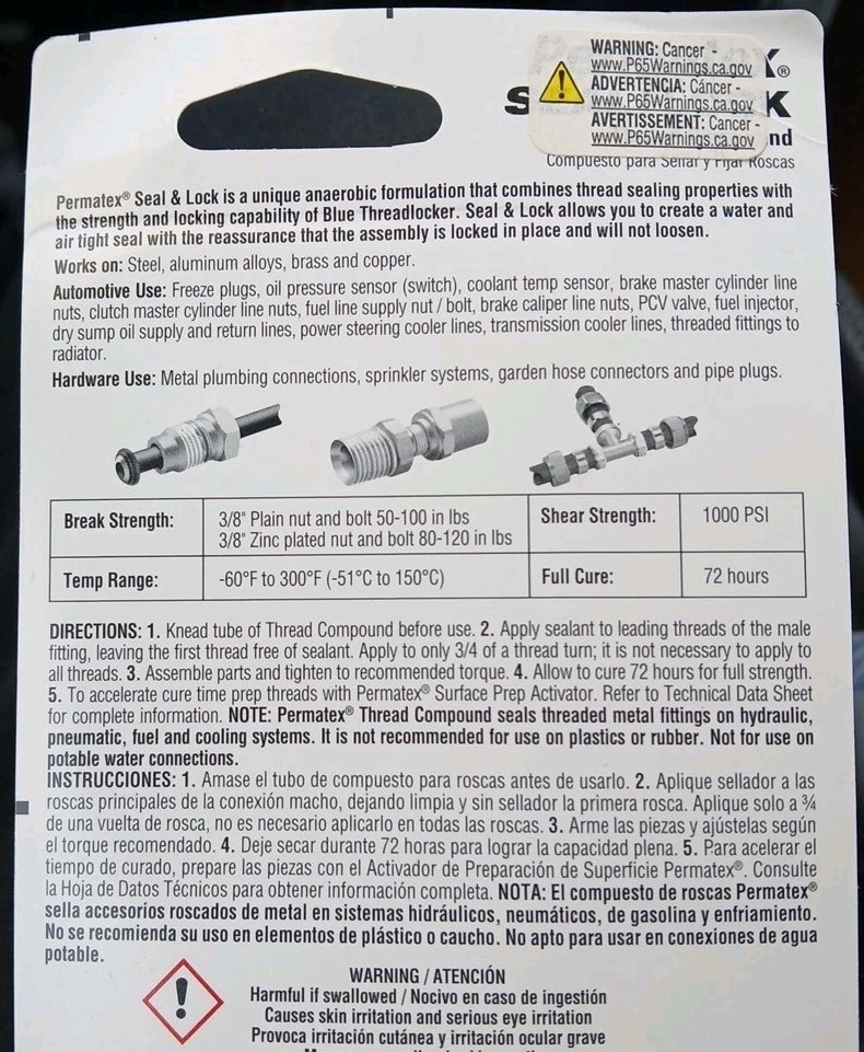 Permatex 57535 Seal + Lock Thread Compound - 1.18oz