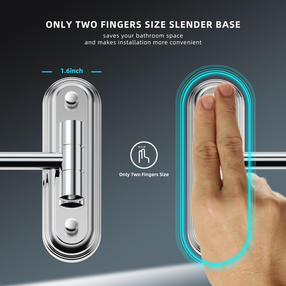 Rocollos Two-Fingers-Width Narrow Base Rechargeable Wall Mounted Lighted Make...
