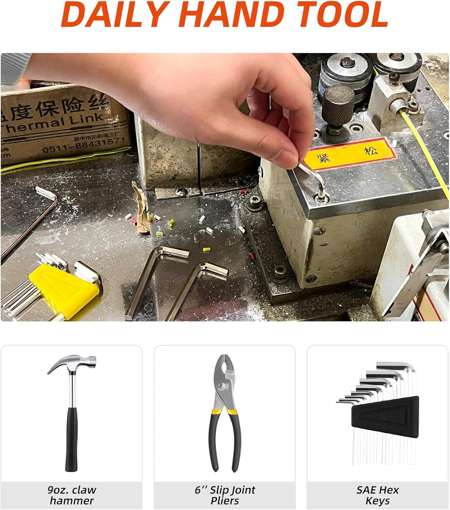 40-Piece Tool Set - General Household Hand Tool Kit with Plastic Toolbox Stor...