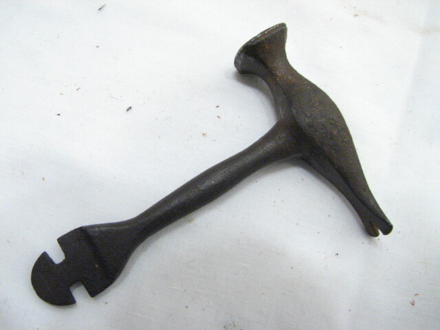 Antique Blacksmith Hand Forged Claw Hammer Head Multi Tool Handle Kit Mini