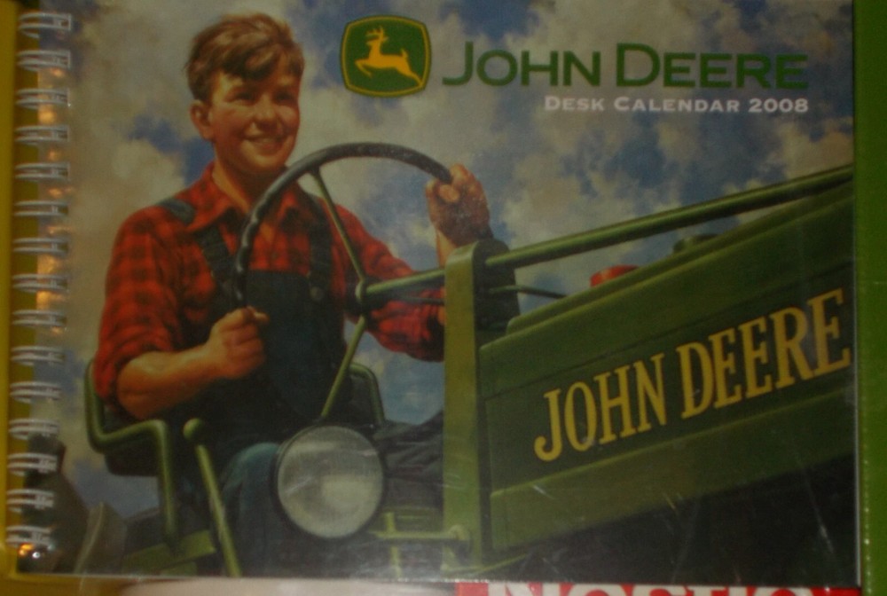 JOHN DEERE GIFT SET Collectable CUP & Spiral Bound 2008 Calendar Model A Tractor