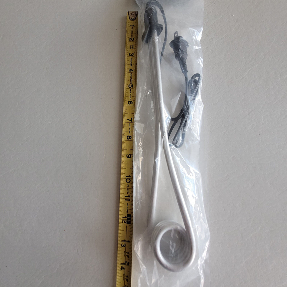 1000W Immersion Water Heater Portable Electric Submersible Coil 13.5 Inch Boiler