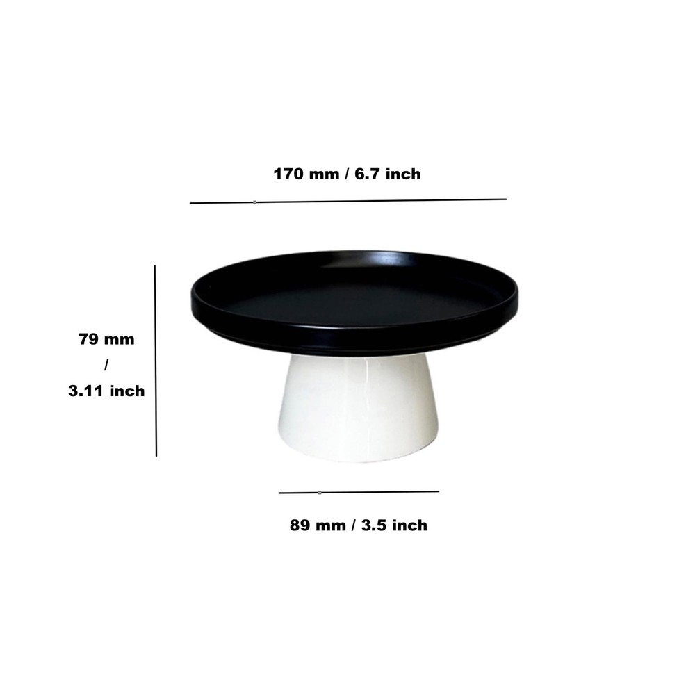 Risers for Display, Round Ceramic Tray Decor, Dessert Table Display Set,Rusti...