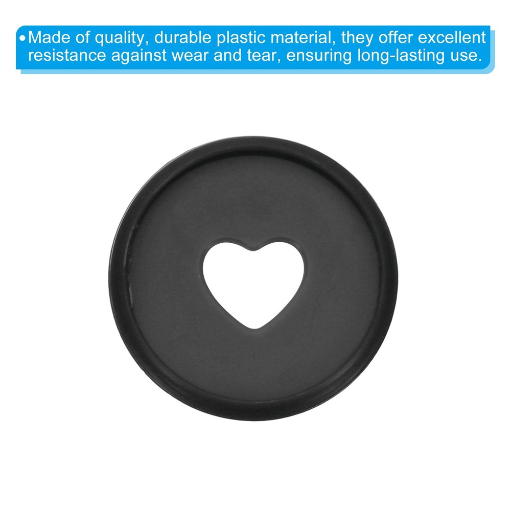 28mm Plastic Book Binding Discs, 11 Pack Expansion Discs Heart, Black