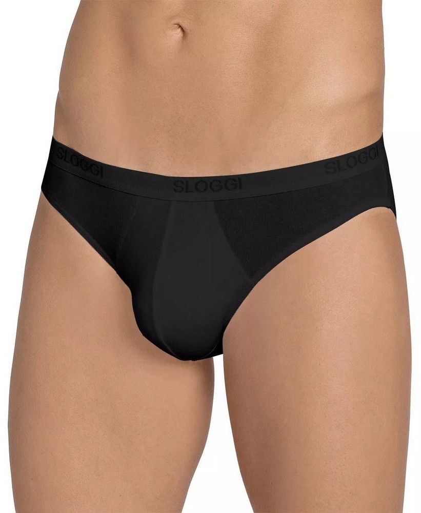 Sloggi Mens Basic 2 Pack Mini Brief - Black