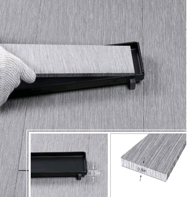 36 Inch Linear Shower Drain Rectangular Floor Drain with Accessories Matte Black