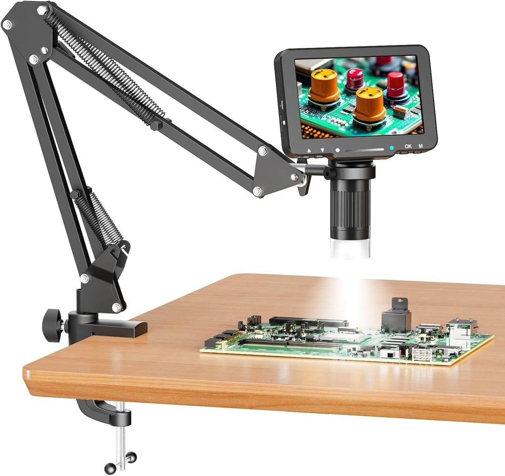 5" LCD Digital Microscope, 1000X Magnification Soldering Microscope for Elect...