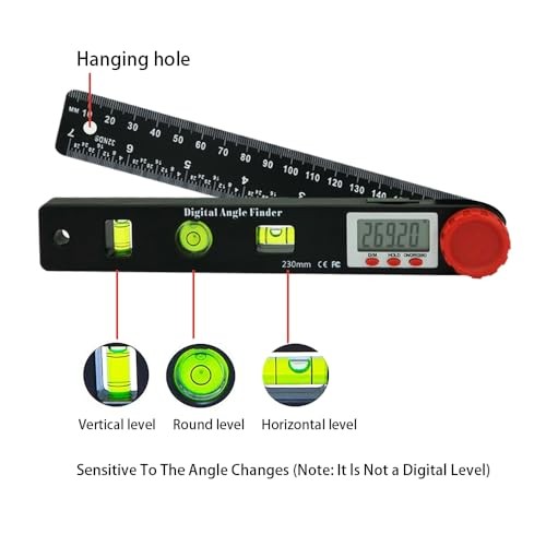Digital Angle Finder Protractor-7inch 0-360 °LCD Digital onesize Black 2