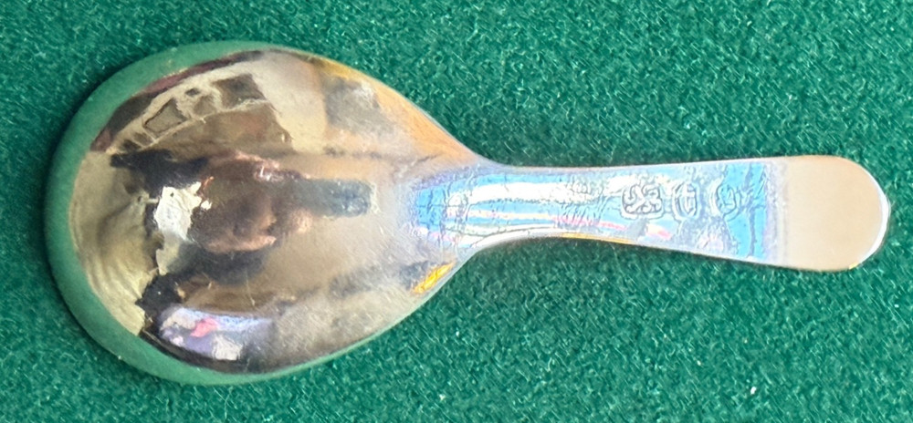 Antique Georgian Solid Silver Bright Cut Engraved Old English Pattern Spoon