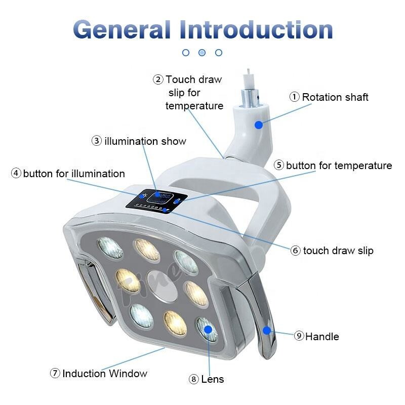 Dental Operating Light Ceiling Mounted 8 Bulbs LED Sensor Light with Touch Sceen