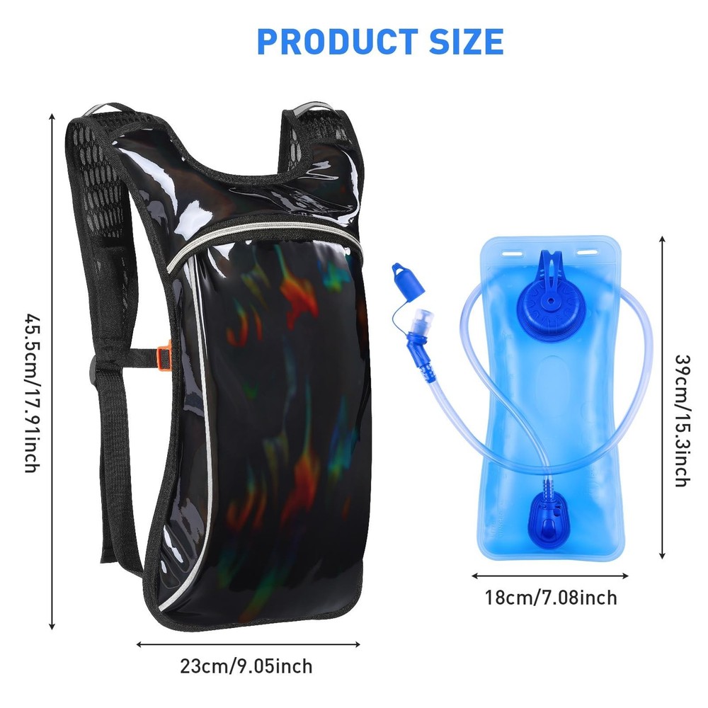 Rave Hydration Pack, Hydration Backpack with 2L Hydration Bladder, Festival E...