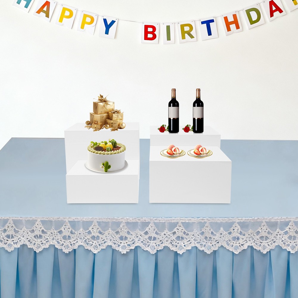4pcs Cupcake Display Stand Acrylic Buffet Riser Multi-purpose Nesting Stand