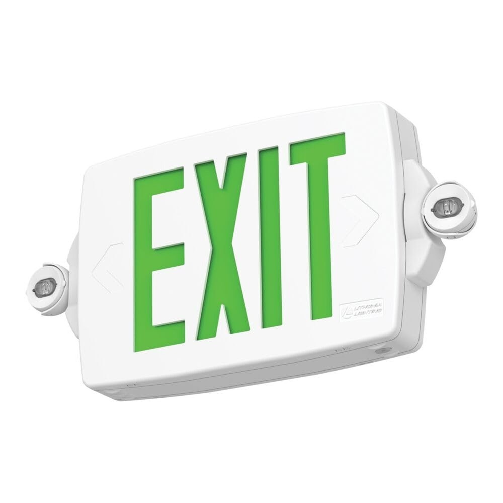Lithonia Lighting Quantum LED Exit Sign Emergency Light Combo, Exit Sign and ...