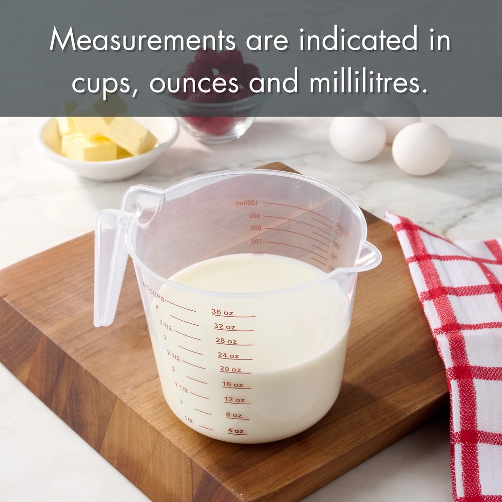Mainstays Piece Tapered Spout Nesting Plastic Measuring Cups Set Clear