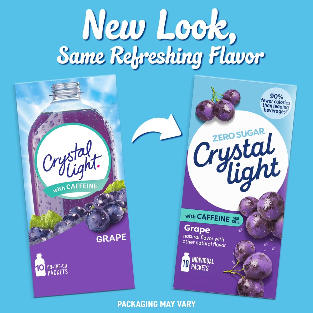 Drink Mix with Caffeine 10 Packets Grape Zero Sugar 3 Pack