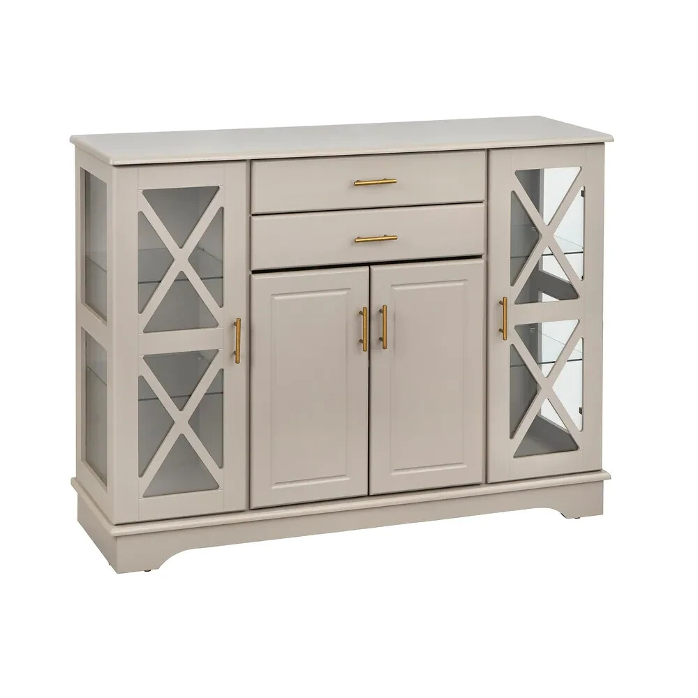 Buffet Cabinet Kitchen Dining Room Storage Organizer Sideboard Console White Fin