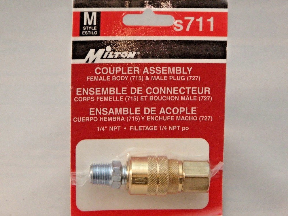 S711 MILTON M-STYLE 1/4” NPT COMBINATION COUPLER/PLUG & COUPLER KITS