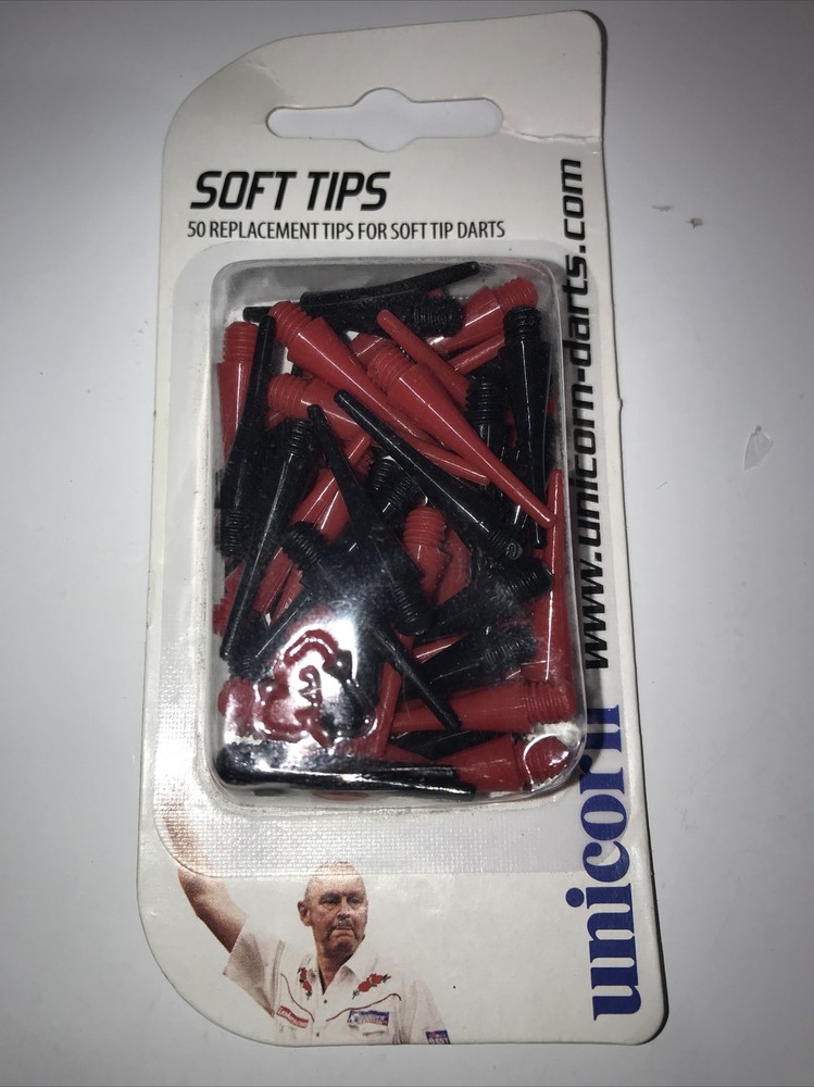 unicorn Soft Tips Contains 50 replacement tips for soft tip darts Black Red Val