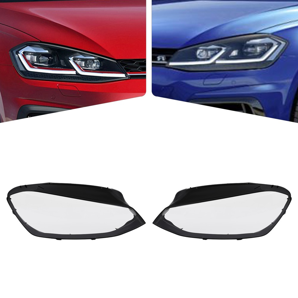 Clear Headlight Lens Covers for 2014-2017 VW Golf 7 - Durable Replacement Pair