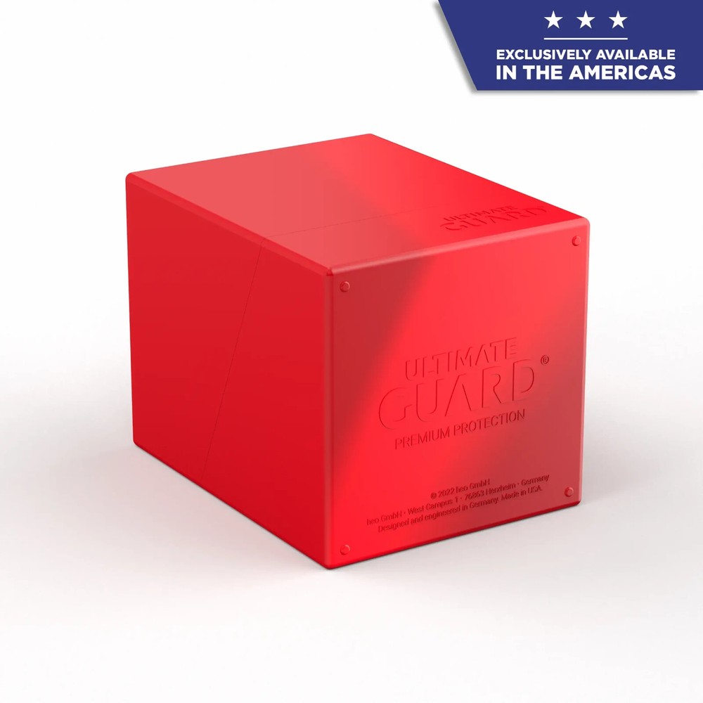 Ultimate Guard Solid Red Boulder 100+ Deck Case New Card Storage Box ccg