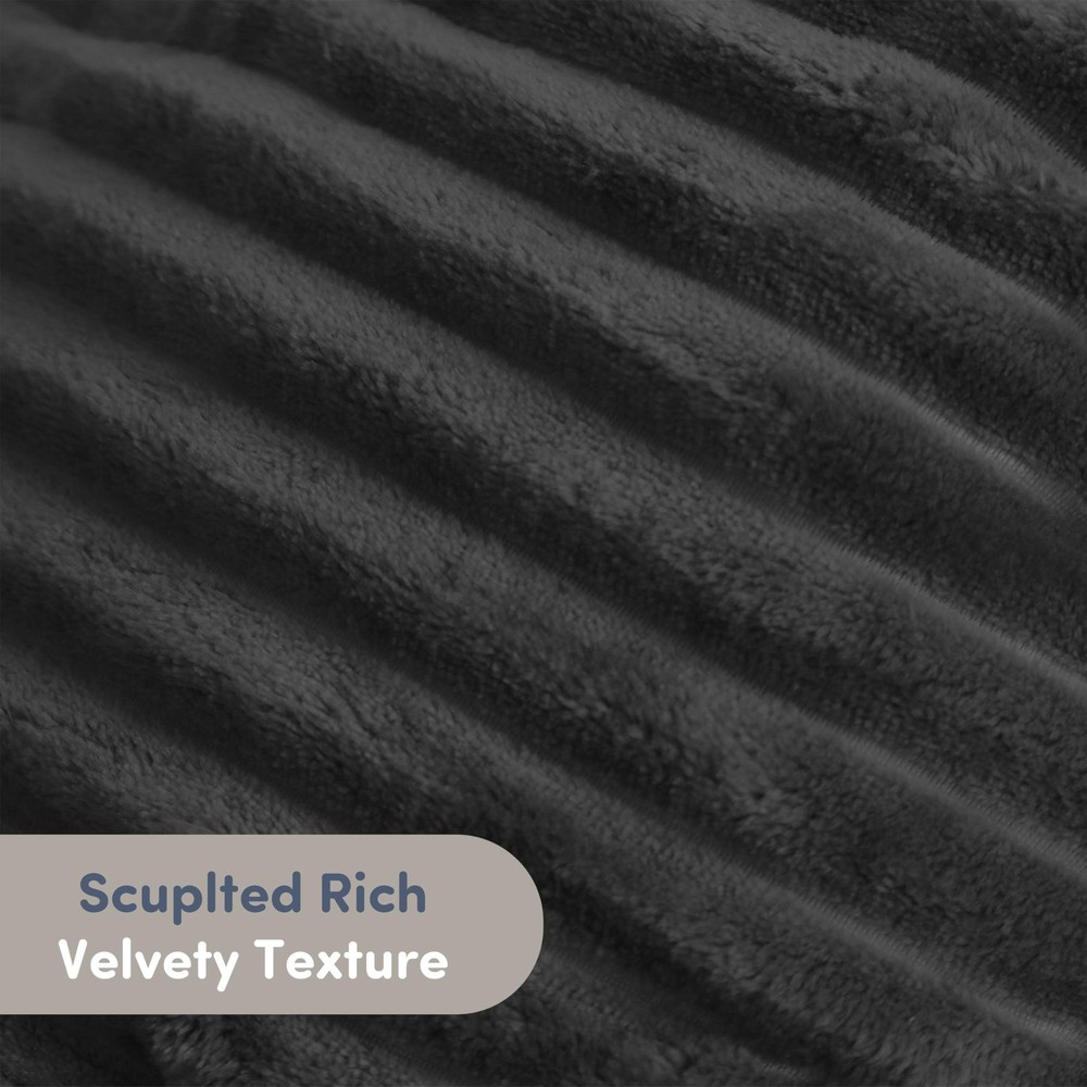 Luxe Plush Reading Pillow, Shredded Foam Back Support for Bed, Black