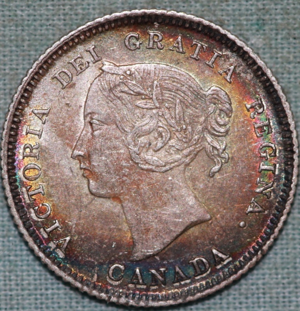 Superb 1882 H Canada Silver 5 Cent  Coin KM#  2