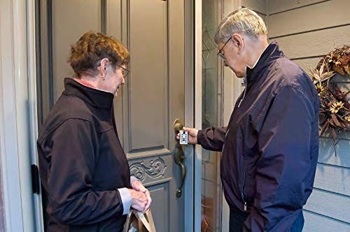 Slimline Key Lock Box - Push Button Combination, 2-Key Storage, Permanent, White