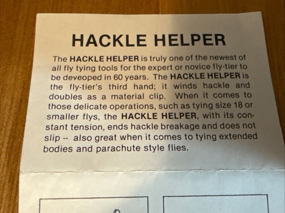 Hackle Helper for Fly Tying - Rare