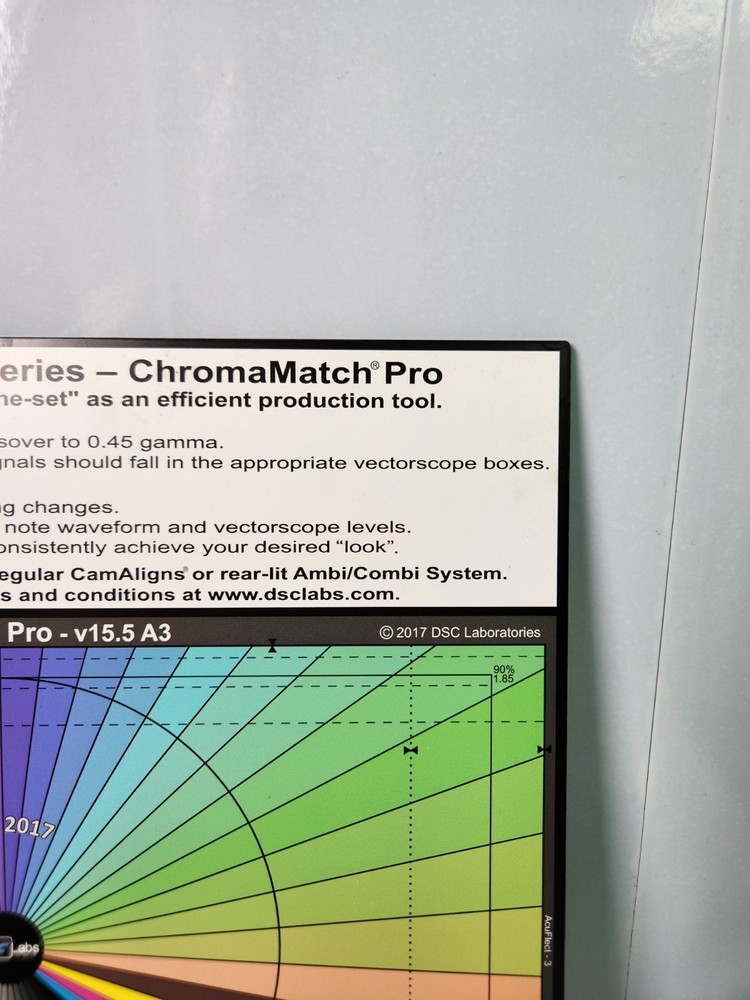DSC Labs CamAlign FrontBox Series Calibration Chart Chroma Match Pro 15.5 A3