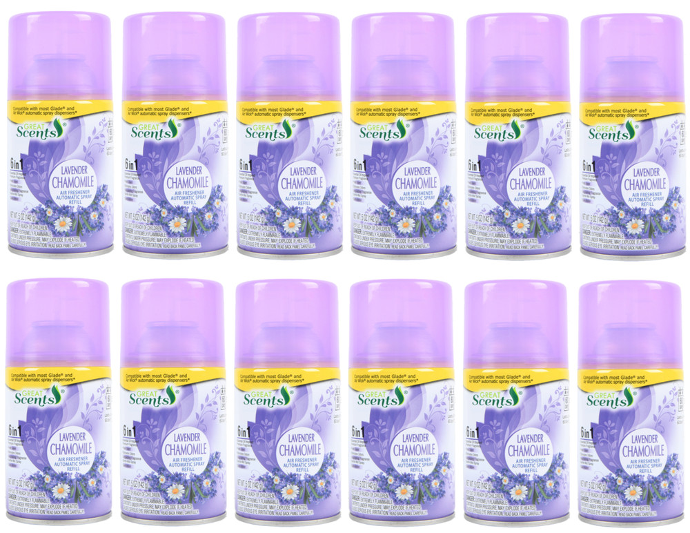 12 Great Scents Automatic Spray Refills Lavender Chamomile Each 5 oz (See Note)
