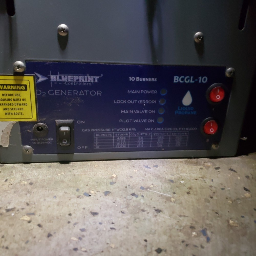 Blueprint Controllers BCGL-10 CO2 Generator 24V DC for Hydroponics