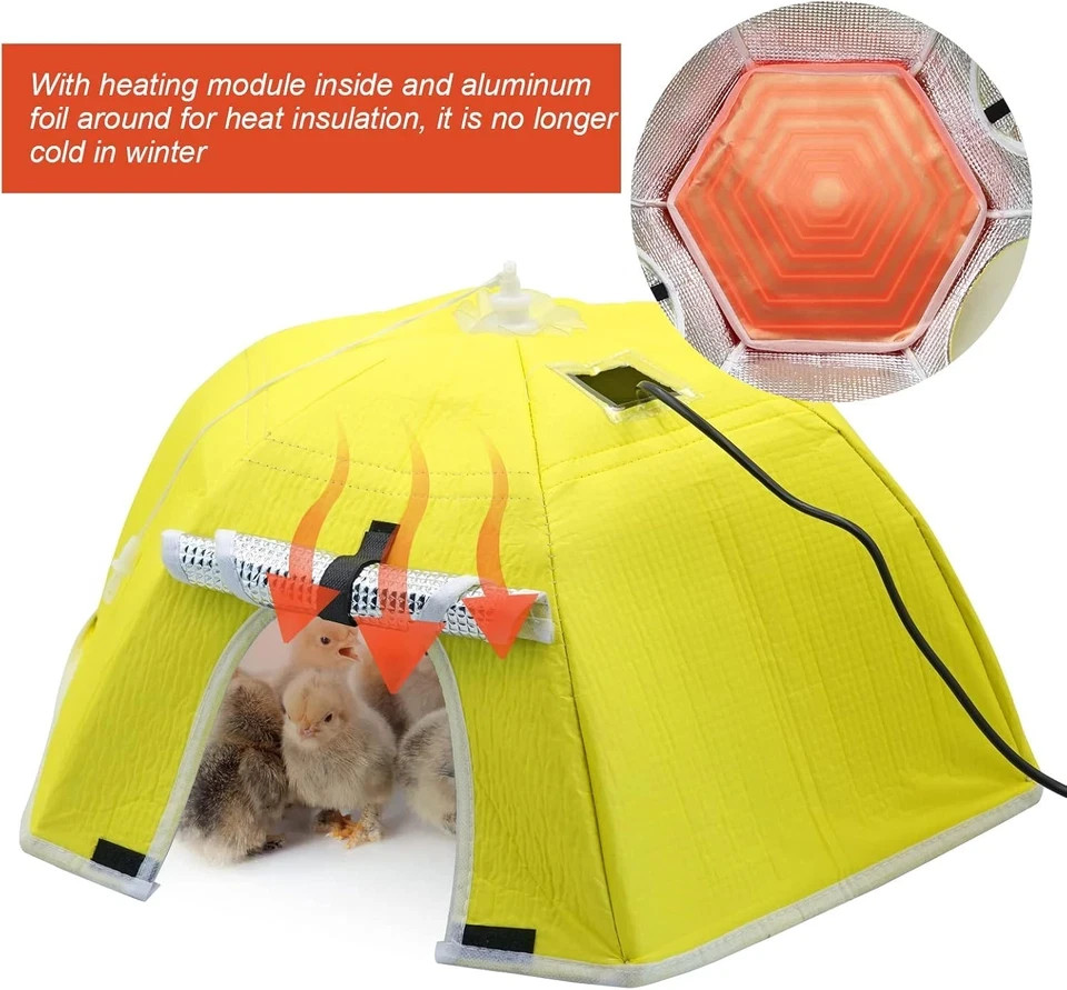 Large Chick Brooder Heating Plate Chick Brooder Box 21.6" Heat up to 50 Chicks,