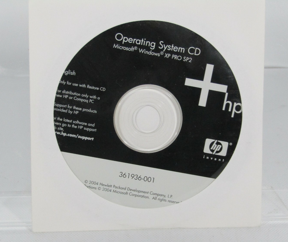Windows XP Professional SP2  Restore CD HP COMPUTERS