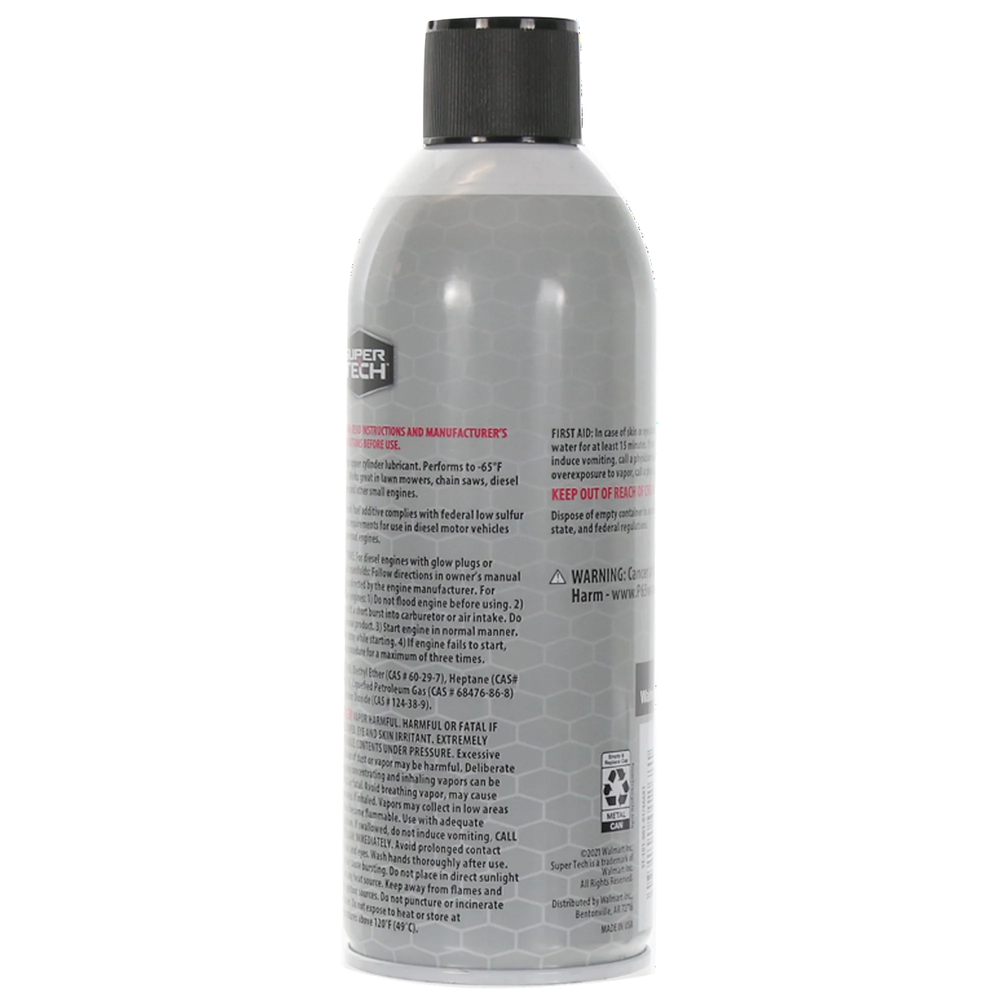 Super Tech Starting Fluid [2 Pack] — Clear 50% Ether, 10.7 oz.