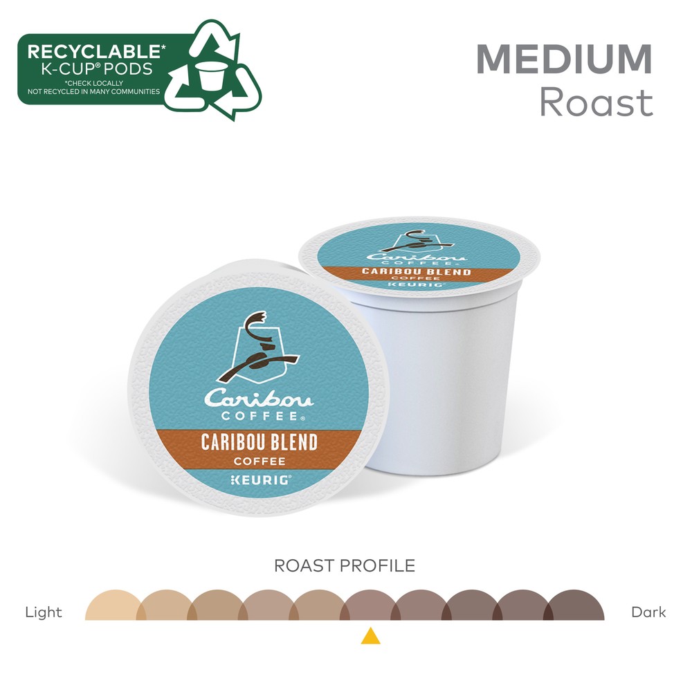 Caribou Blend Coffee, K-Cups, Medium Roast, 96 Count