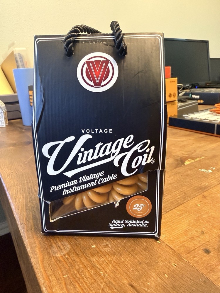 Voltage Coily Cable Right Angle to Right Angle 25 ft - Caramel
