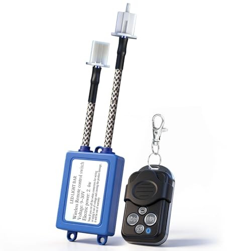 JHE 9-24V Remote Control Switch Kit,Wireless Control ON/Off Strobe Flash Pulse