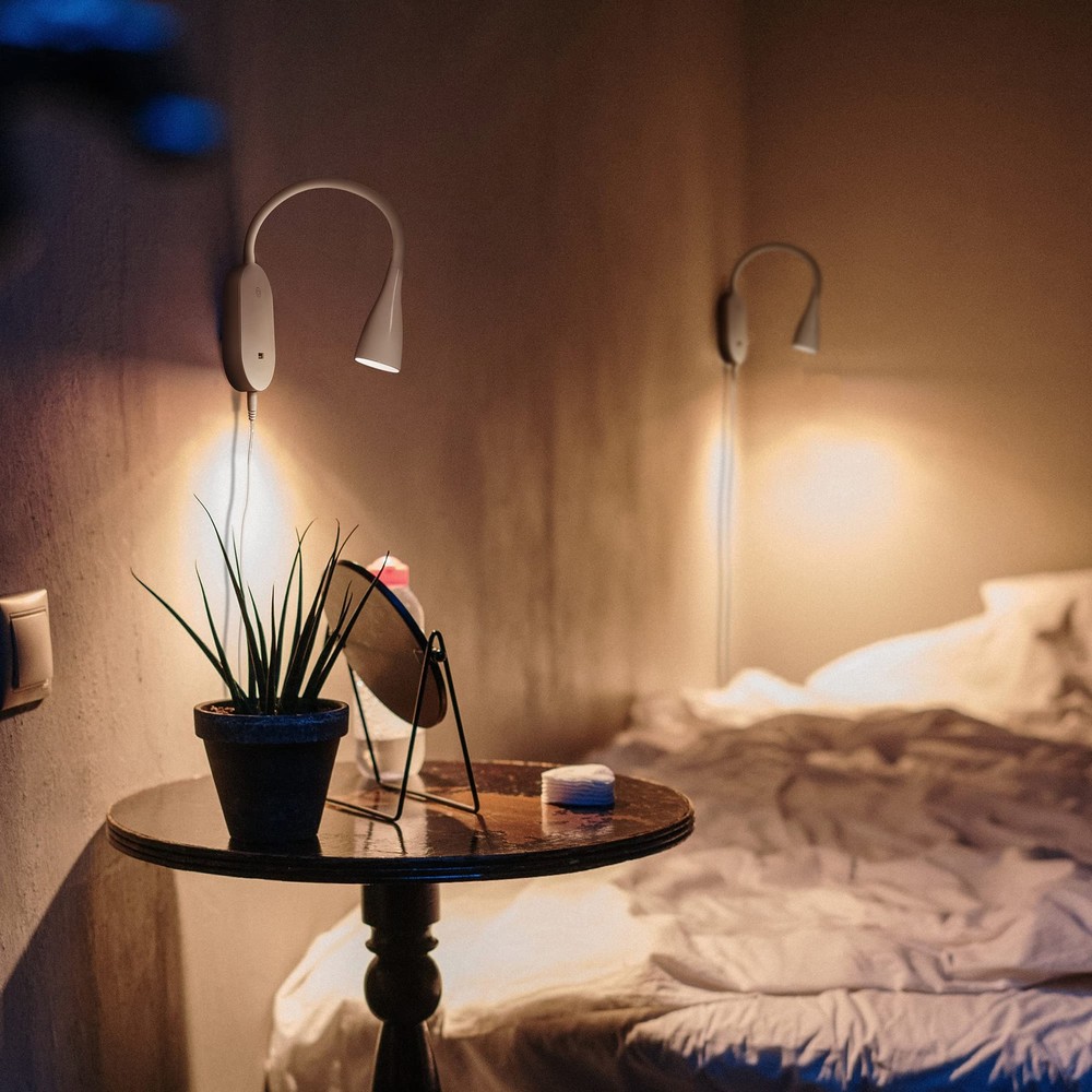 Wall Reading Light for Books in Bed USB Output 5 Dimmable Touch Control