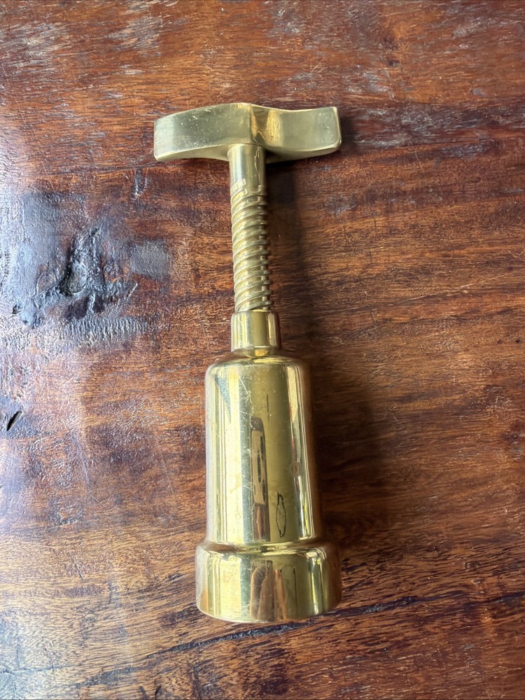 Mid Century Italian Solid Brass Closed Barrel Corkscrew