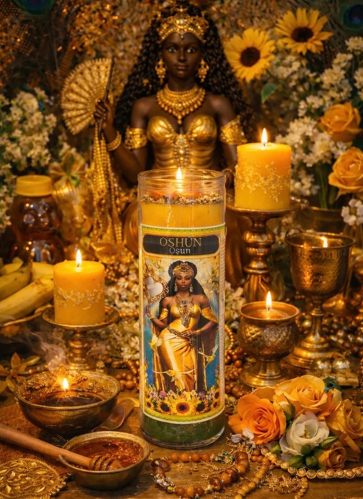 Osun (Oshun) Complete 7-Day Candle Ritual Set
