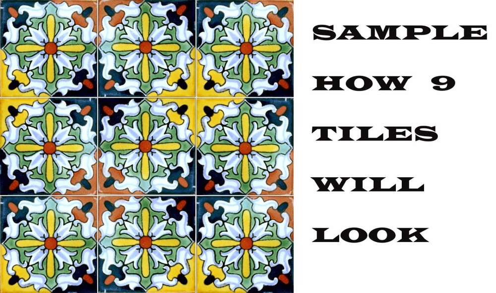 #C084 MEXICAN CERAMIC HANDMADE TALAVERA TILE SETS