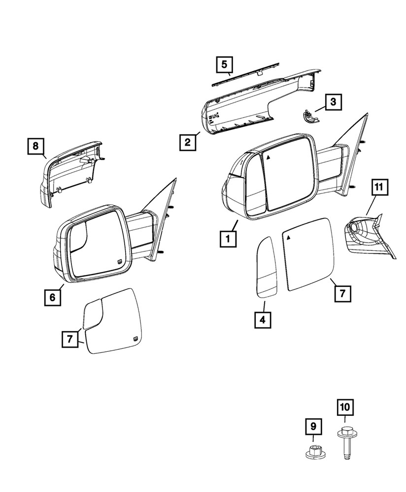 Genuine Mopar Mirror Cap Left 68402113AA