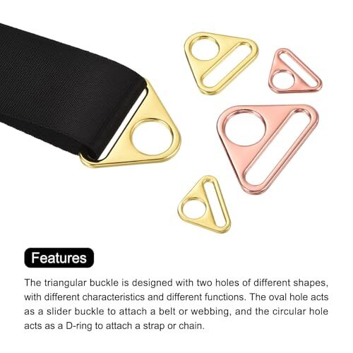 10Pcs 0.98" Triangle Buckle Adjuster, Triangle D Ring Adjuster Connector